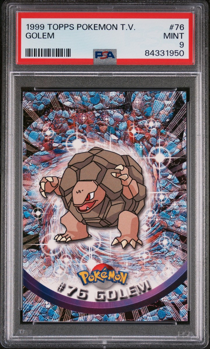 #76 golem pokemon card 1999 TOPPS POKEMON TV #76 GOLEM PSA 9 LOW POP!