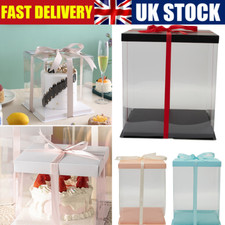 Large Clear PVC Gift Box Cake Candy Packaging Transparent Boxes Wedding Favors