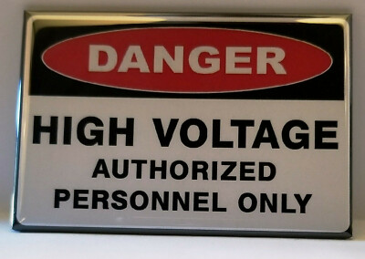 Danger High Voltage MAGNET 2''x3'' Refrigerator Locker Caution