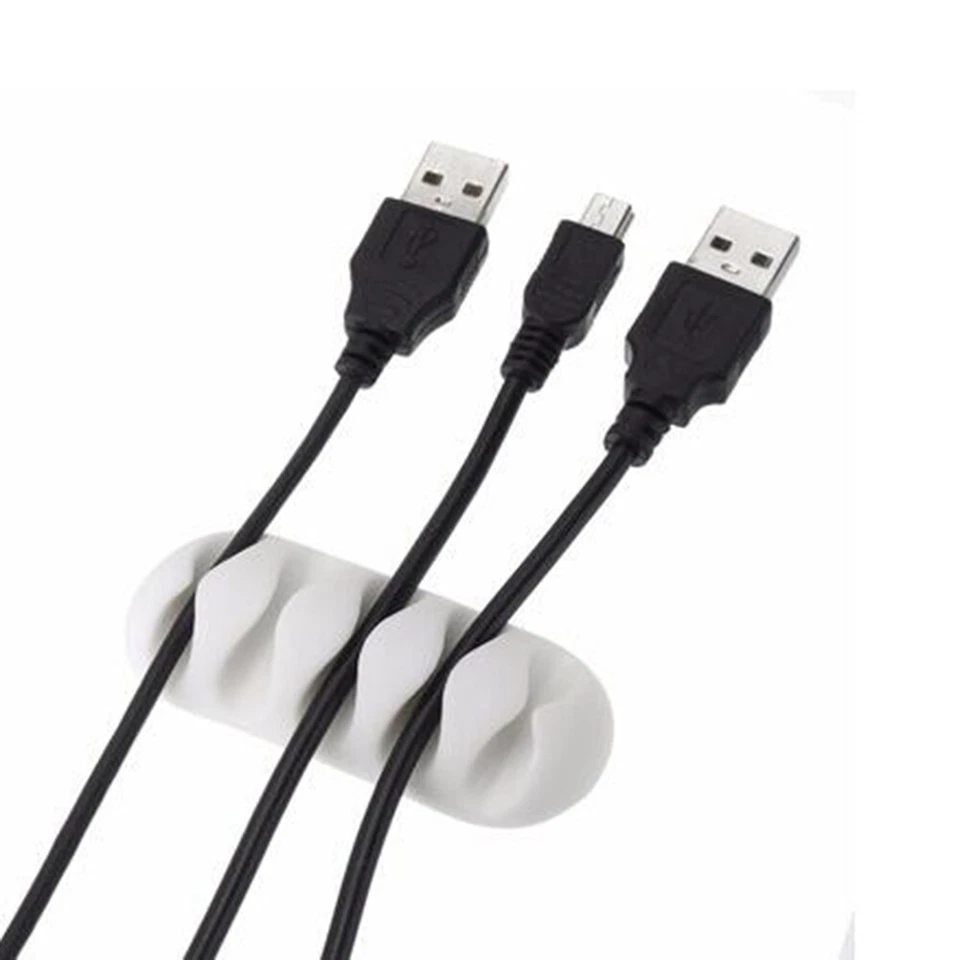 3X Cable Organizer Cord Management Charger Multi ​USB Desktop Clip Wire Holder ! - Image 2 of 4