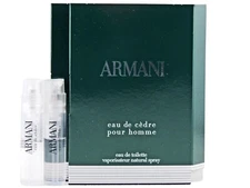 GIORGIO ARMANI EAU DE CEDRE POUR HOMME 1.2ml .04fl oz x 2 COLOGNE SPRAY SAMPLES
