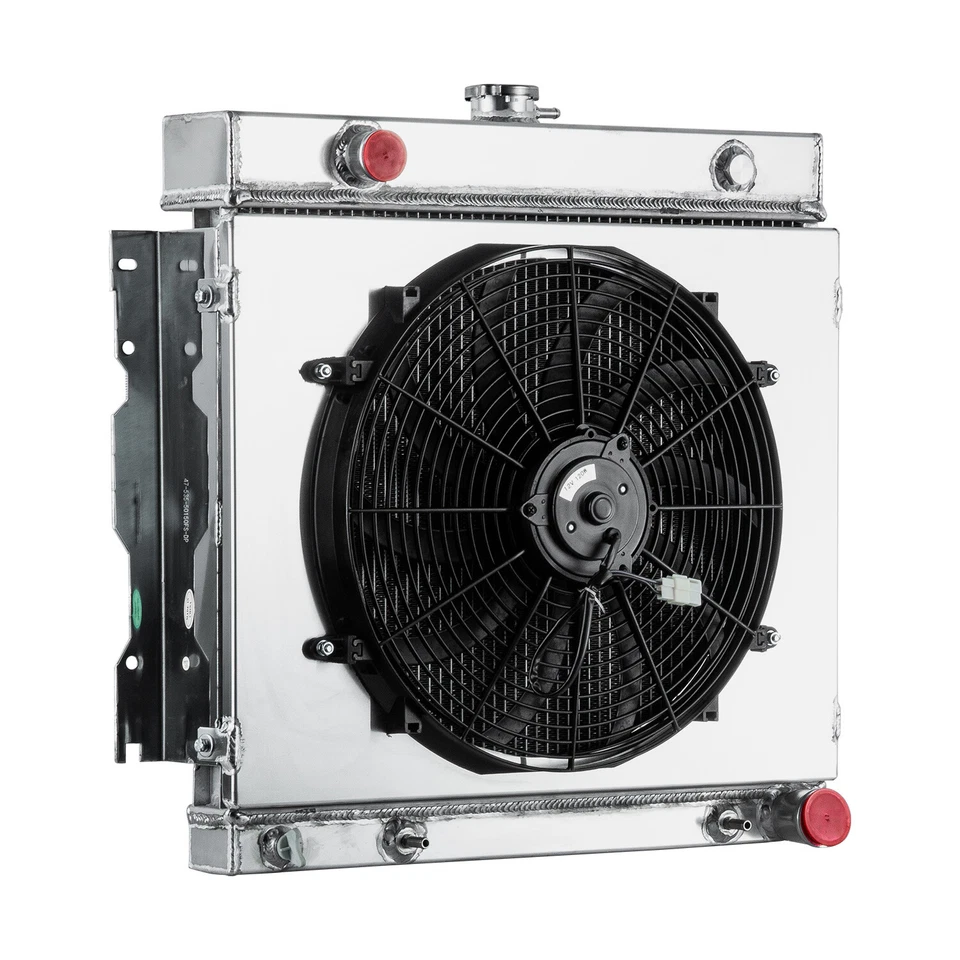 4 Row Radiator&Shroud Fan For 70-79,72 Dodge D/W 100 150 200 300/Ramcharger 5.2L Foto 2 de 4