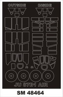 Junkers Ju-87 B-1 Canopy & Wheels Painting Mask To Airfix #SM48464 1/48 Montex