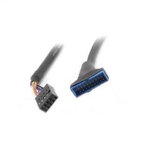 USB 3.0 20-pin Header Male to USB 2.0 9-pin Female Adapter Black Portable