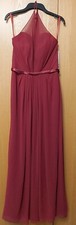 BNWT Burgandy Chiffon Maxi Halterneck Evening Prom Cruise Bridesmaid UK Size 10