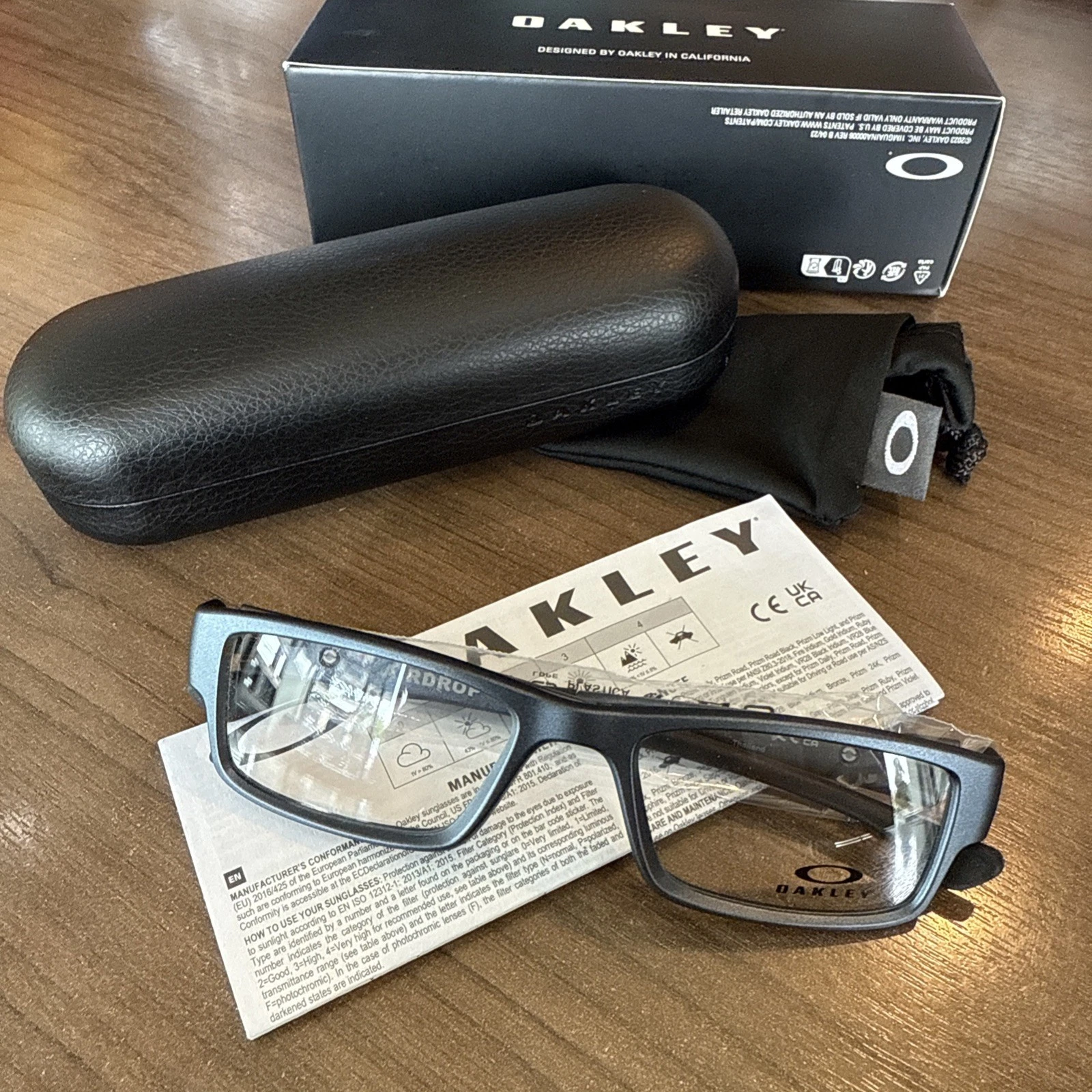 NEW Authentic Oakley AIRDROP OX8046 2053 Matte Blue Steel Eyeglasses Frames 53MM