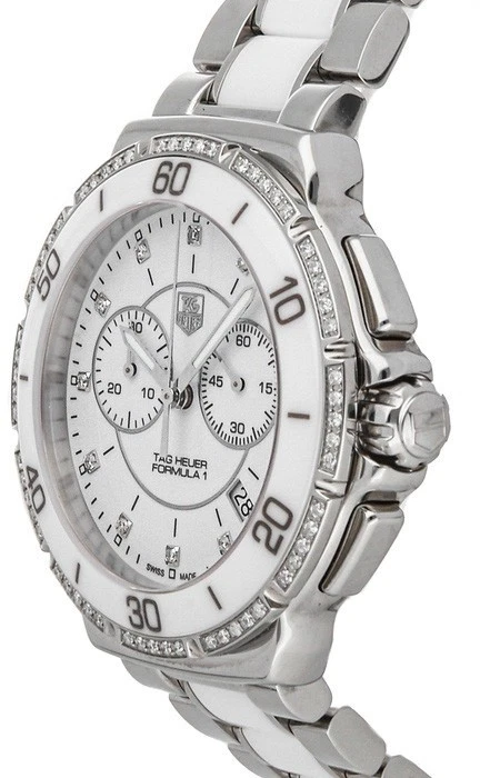 Reloj Tag Heuer Formula 1 esfera blanca acero diamante/cerámica para dama 41 mm CAH1213 Foto 4 de 4