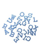 Applicazione Termoadesiva Iniziali Lettera Alfabeto Stampatello Piccolo Celeste 