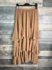Free People Maxi Skirt Size Small Brown Beige Clementine Long Ruffle Boho Tiered