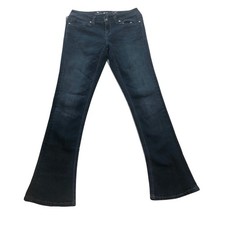Seven7 Women's Dark Wash Bootcut Jeans Embellished Pockets Size 7 32 Inseam