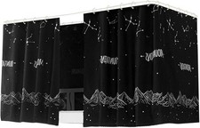 Dorm Twin Bunk Bed Drapes for Bottom Bunk Bed Curtains 3 Panels