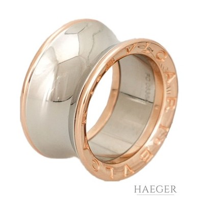 Bulgari Ring Gr. 52 Anish Kapoor B.Zero1 Edelstahl und Roségold 750/ 18 Karat