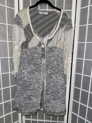 Women s Shirt Long Sleeve Blouse Elisa Cavaletti Size Medium Boho Made In Italy