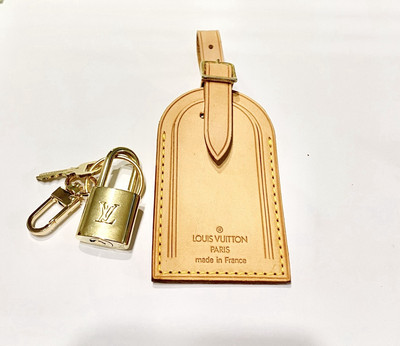 Louis Vuitton ID Name Tag Lock & Key Brass Padlock 1 Set