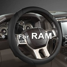 Customized Auto Car Steering Wheel Cover for Dodge RAM 1500 2500 3500, 15.5