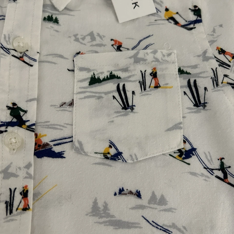 Janie and Jack Niños Camisa Abotonada 4 Vacaciones Invierno Esquí Nieve NUEVO Blanco Azul Foto 3 de 4