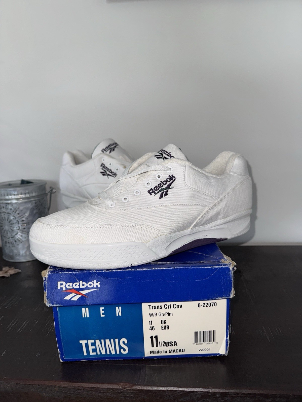 Size 11.5 - Reebok Tennis Trans Court Canvas Vintage 90s