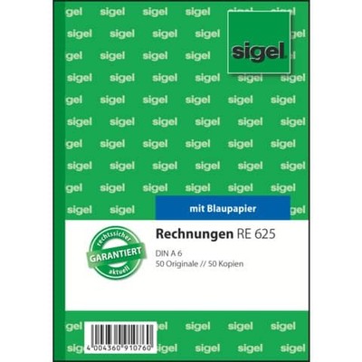 2 bis 30x sigel Formularbuch ''Rechnung'', A6, 2 x 50 Blatt - SPARE BIS ZU 56%
