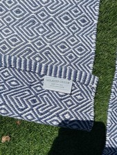 Weaver Green Provence Rug. Navy Geometric Design. 46” Long X 24” Wide