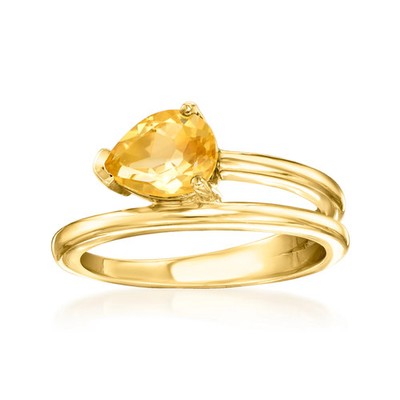 Ross-Simons 0.90 Carat Citrine Wrap Ring in 18kt Gold Over Sterling