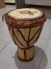 Djembe Bongo Africano Artigianale in Legno e Pelle 32×20 cm – Tamburo Etnico