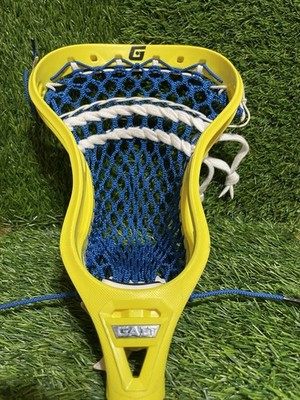 Gait GC3 Strung Lacrosse Head Yellow Blue White for Lacrosse Shaft
