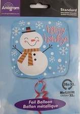  Happy Holidays Snowman Mylar 18'  Foil balloon  Party Decorations 