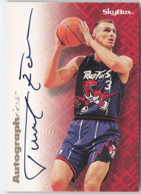 Zan Tabak 1996-97 SkyBox Premium Autographics Black Ink Auto Toronto Raptors