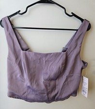 Wild Fable Mauve Corset-Style Crop Top Size M NWT