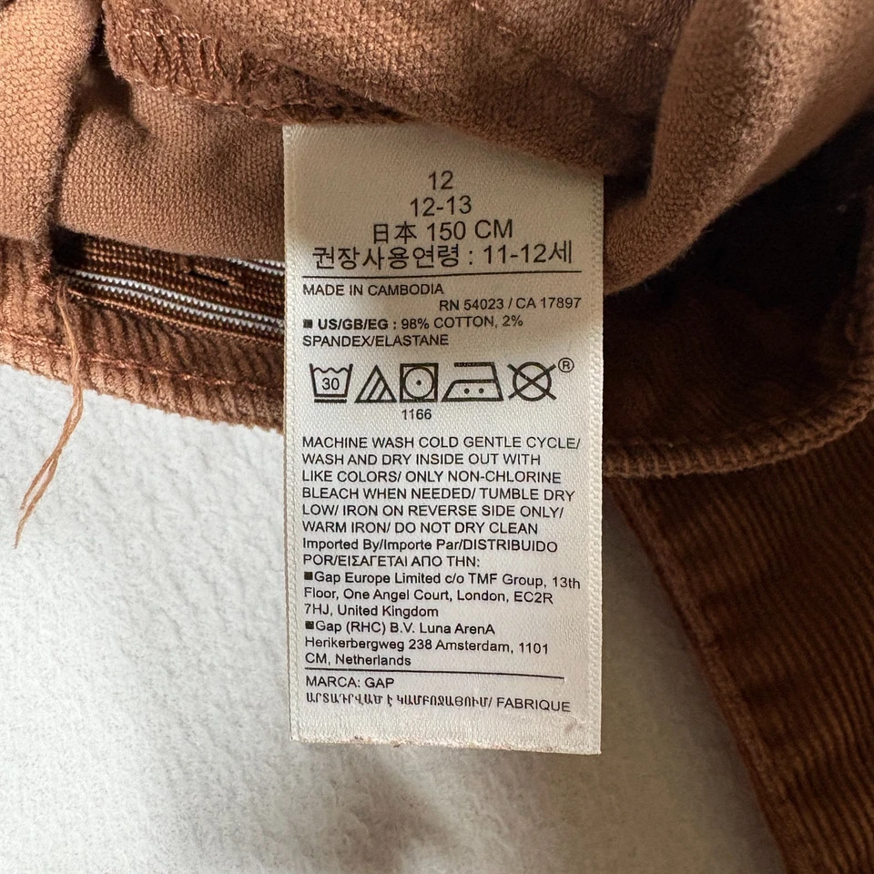 Gap Kids Flare Pants Brown 12 High Rise 70s Corduroy 24x27 Retro Y2K Style - Image 4 of 4