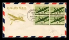 DR JIM STAMPS US COVER AIR MAIL 8C FDC SCOTT C26 BLOCK OF 4 GRIMSLAND CACHET