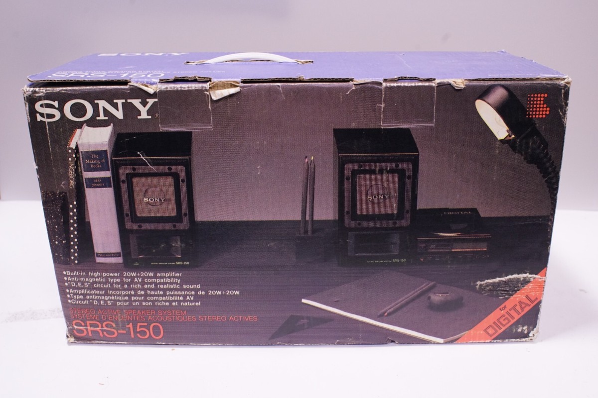 READ= Sony SRS-150 Speakers In Original Box 20W Built-In Amplified