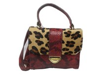 Vittoria Napoli “sinner” Crossbody Handbag Purse Red~somali Python~calf Hair