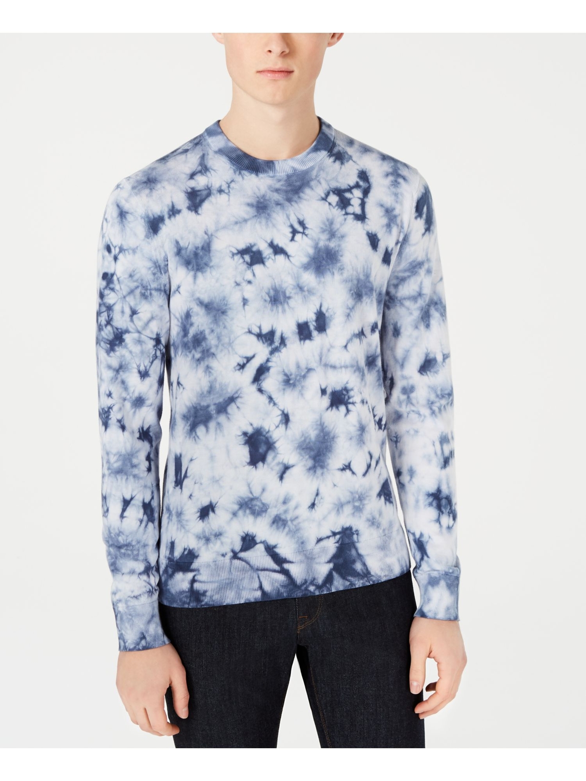 MICHAEL KORS Мужской светло-голубой свитер с круглым вырезом и короткими рукавами с принтом тай-дай XL 5790₽