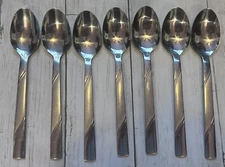 Set of 7 Oval Place Spoons Cambridge Stainless MAREN TESSA Flatware 7 3/4"