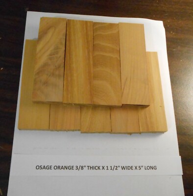9 Osage Orange KNIFE BLOCK,HANDEL SCALES. 3/8'' X 1 1/2'' X 5'' 