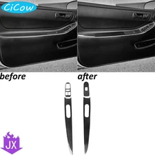 4Pcs For Acura Integra 94-01 Interior Window Lift Switch Panel Trim Carbon Fiber