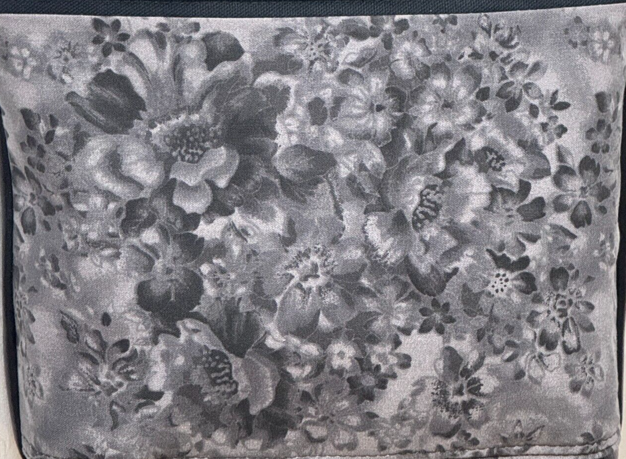 Crossbody Bag Black Handmade Black Gray Flower Adjustable Strap Outside Pockets-image