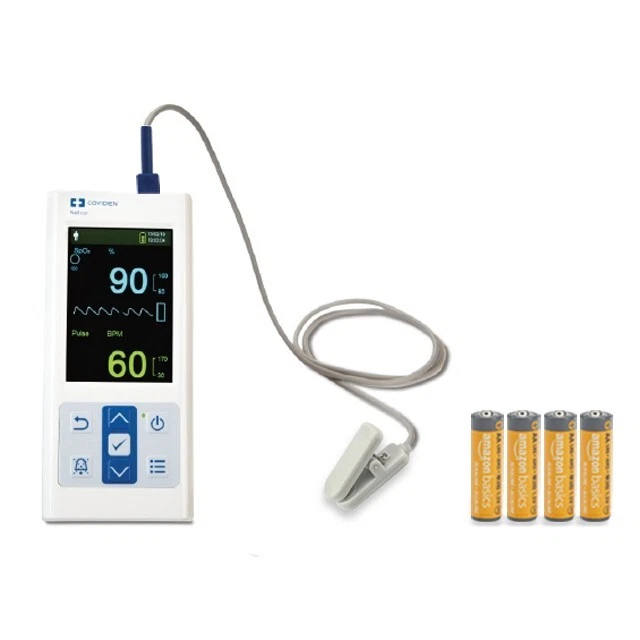 Nellcor SpO₂ Patient Monitoring PM10N with Vet tongue clip sensor & 4 batteries