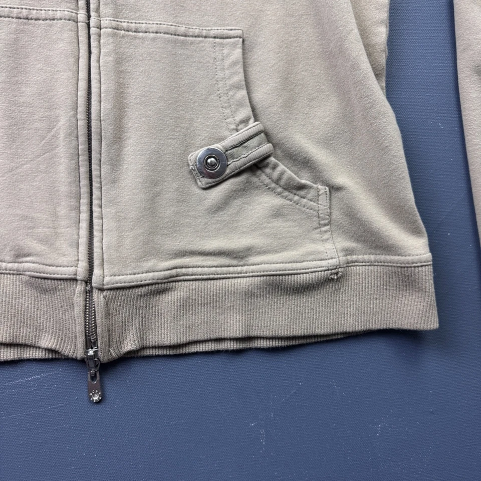 Sudadera con Capucha BCBG Mujer Talla Grande Cremallera Completa Algodón Elastizada Beige Informal Sudadera Foto 3 de 4