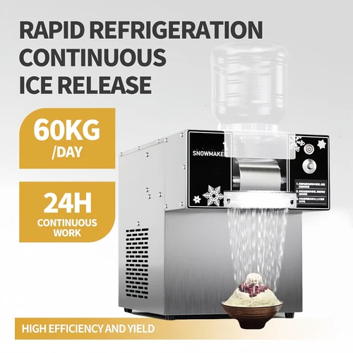 60KG/24H Commercial Snowflake Ice Machine Maker Countertop Milk Snow Ice Machine - Picture 1 of 19