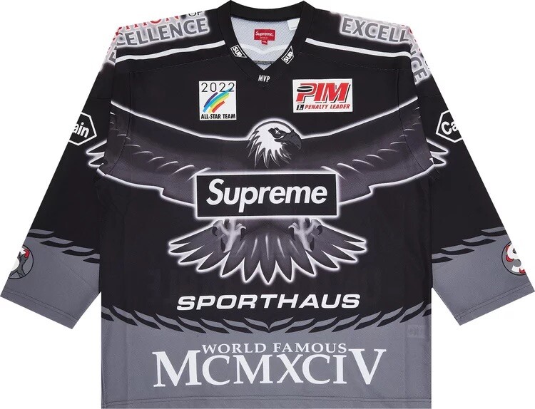Sealed Supreme Eagle Hockey Jersey Size XL (SS22) Box Logo Sealed Supreme Eagle Hockey Jersey Size XL (SS22) Box Logo