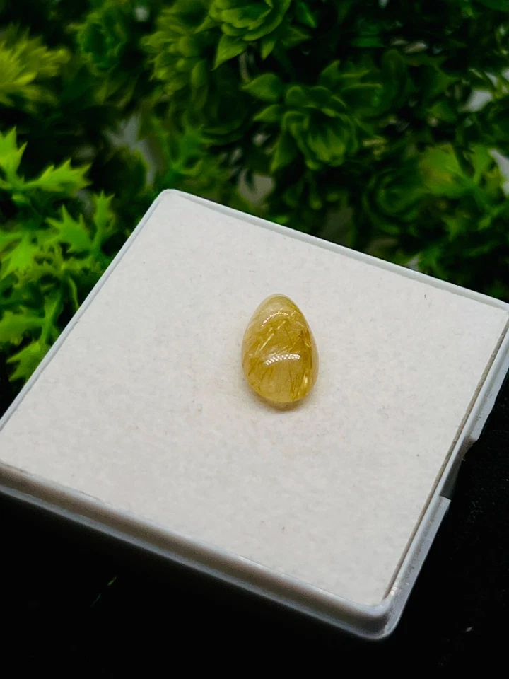 Golden Rutile Quartz Pear Shape Rutilated 6.00 carat Rutile Pear Size 16x9x6 mm. - Image 3 of 3
