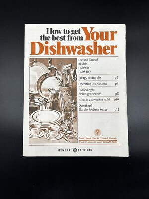 #ad 1985 General Electric Dishwasher Instruction Manual $3.75