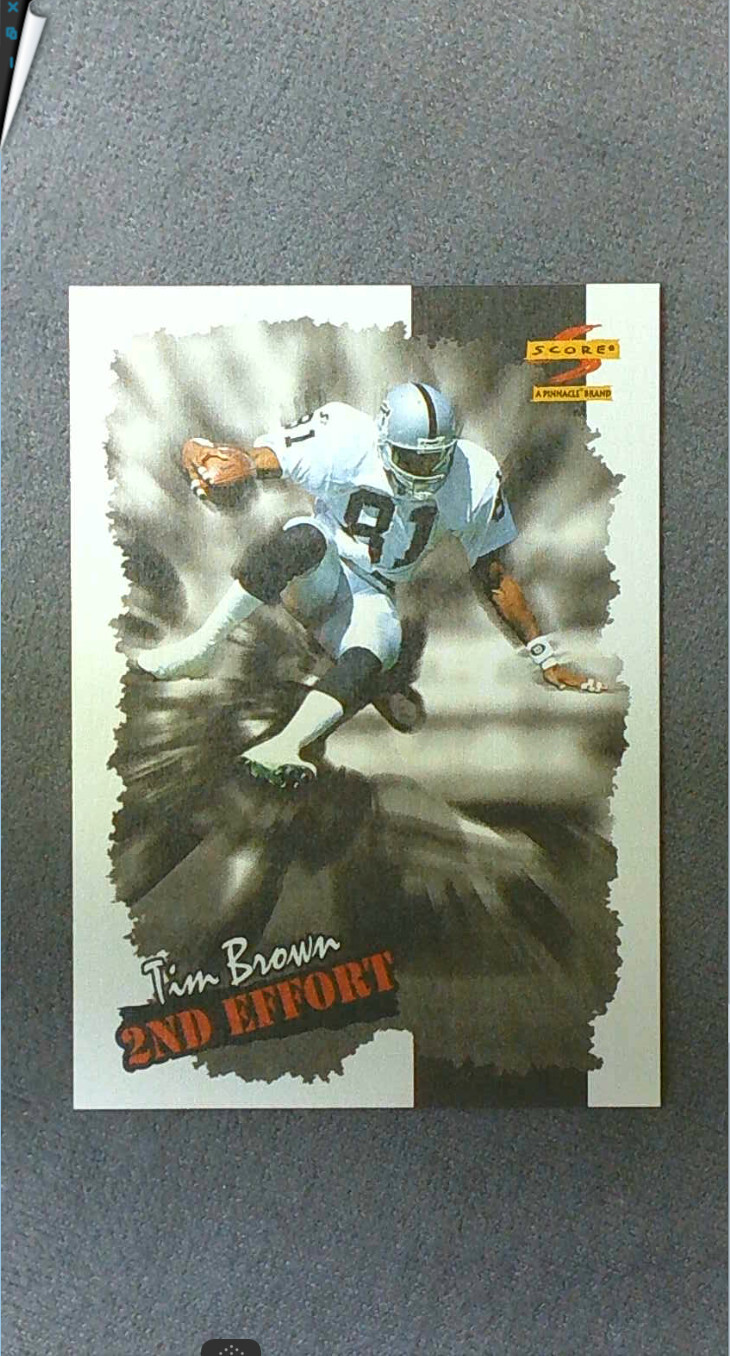 1996 Score 2nd Effort Field Force #255 Tim Brown Raiders