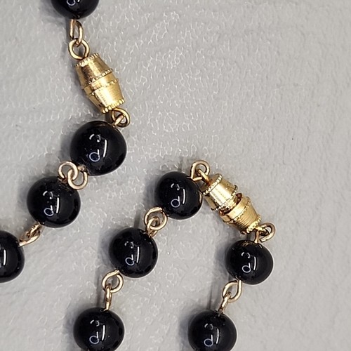 Vtg Glass Beaded Necklace Set of 2 AB Red Teardrop Black Round 21-28" - Picture 11 of 15