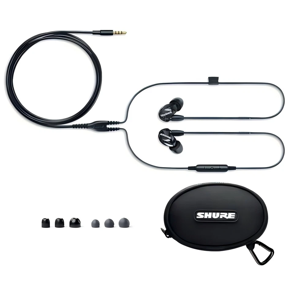 NEW Shure SE215 Professional Sound Isolating In-Ear Earphones Headphones - Black - Image 2 of 4