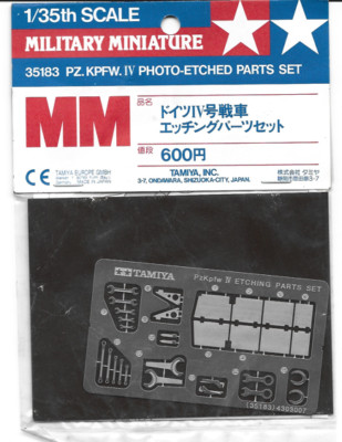 Tamiya  Pz. Kpfw. IV  Photo Etched Parts Set in 1/35 183