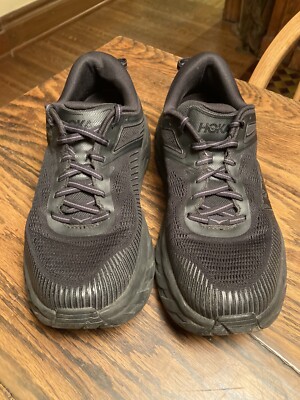 Hoka One One Womens Bondi 7 WIDE Black Running Shoes Sz 10.5D