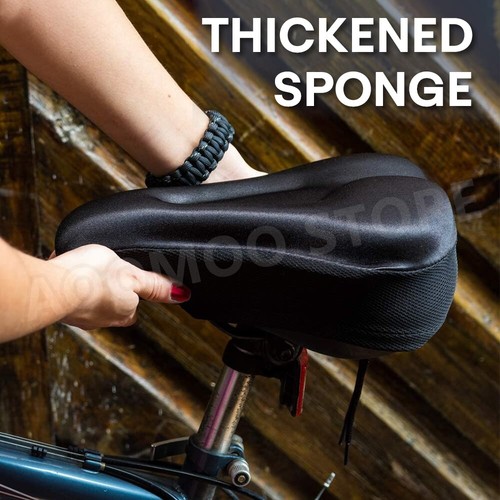 3D Bike Seat Cover Silicone Thick Comfort Gel Cycling Bicycle Saddle Cushion Pad - Picture 6 of 12
